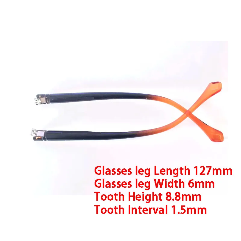 1 Pair Eyeglasses Leg Double Tooth Convex Teeth Width 6mm Tooth Interval 1.5 Sunglasses Spectacle Frame Replacement Leg Parts