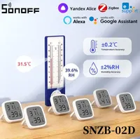 1-10PCS SONOFF SNZB-02D Zigbee Sensor LCD Screen Smart Temperature Humidity Sensor ZigBee 3.0 Works ZBBrige-P Alexa Google Home