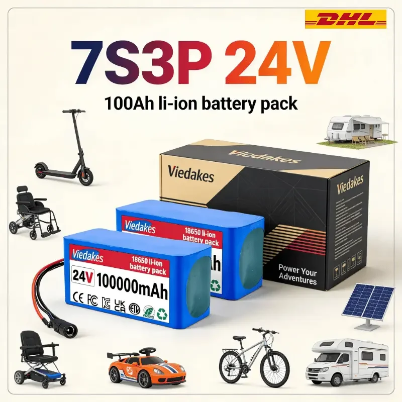 

VIEDAKES 18650 Battery 24V 7S3P Аккумуляторная With Charger For Solar Generator High Capacity Stable Output★