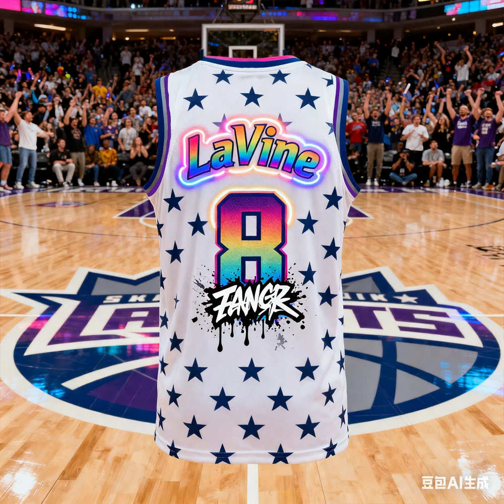 سترة كرة السلة للرجال Zach LaVine 3D AI Edition # 8 قمصان كرة السلة الأمريكية للشباب والأطفال للتدريب على التهوية كبيرة الحجم #1