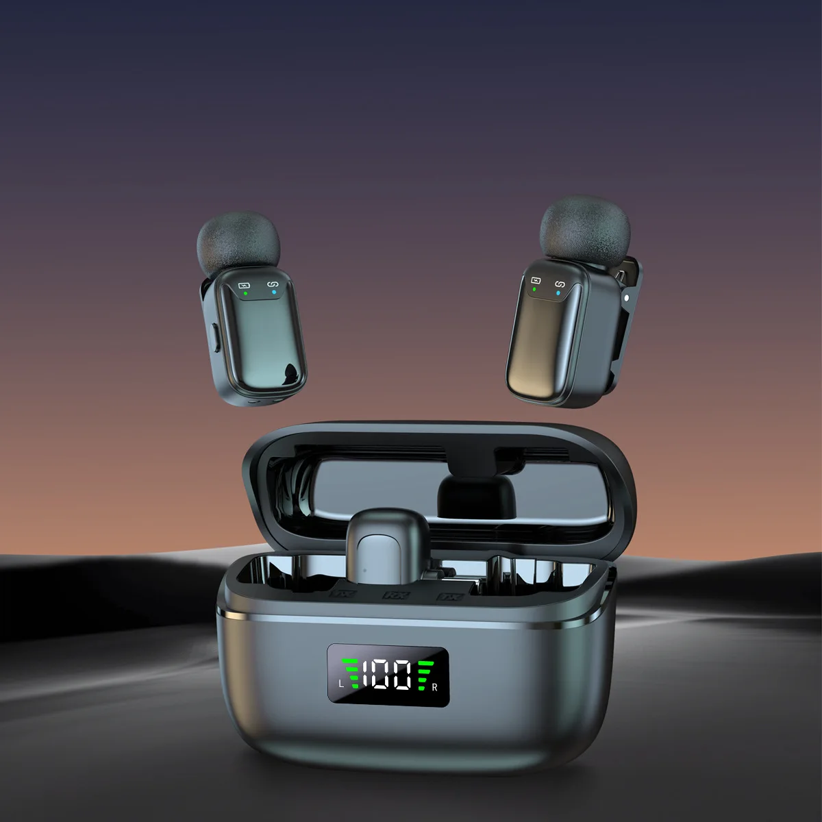 

Мини8 Беспроводной петличный микрофон Набор 2025 Цифровой дисплей Зарядный чехол Наружная прямая трансляция Бытовая электроника