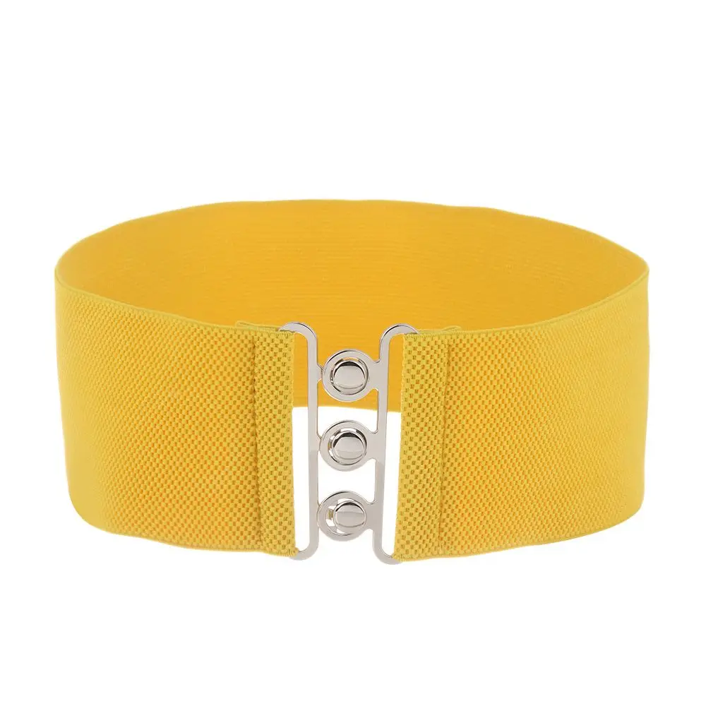 

Women Stretch Cinch Dress Cummerbands Wide Elastic Belt Metal Buckle Waistband Waist Band