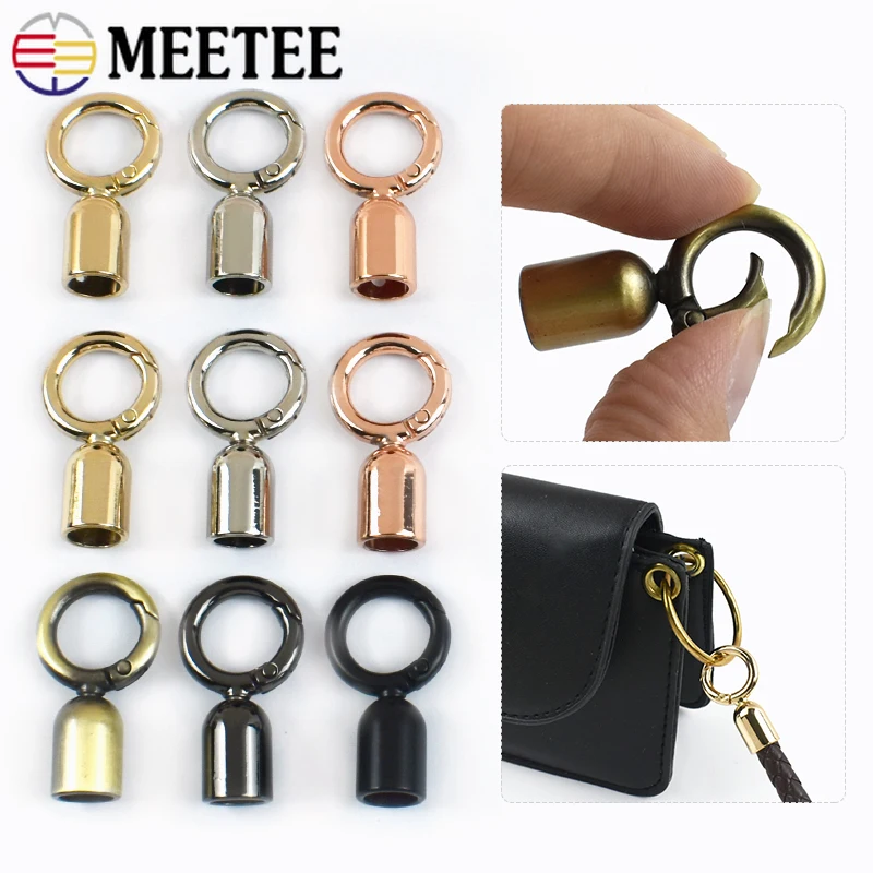 

2/4/10Pcs Spring O Ring Metal Hook Buckles Cord End Clip Handbag Handle Connect Snap Keychain Hooks DIY Hardware Accessories