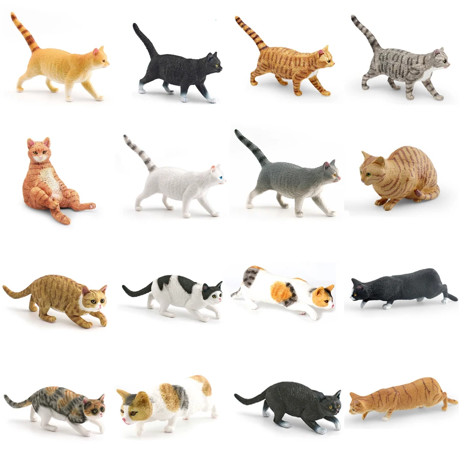 Realistyczne figurki kotów w stylu pastoralnym Felis Catus Kitten, figurki w kształcie jajek wielkanocnych, dekoracje cottagecore na biurko, do domu i biura.