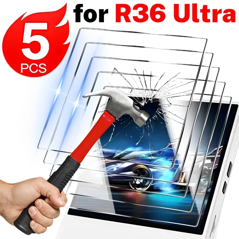 

9H Tempered Glass Screen Protectors for R36 Ultra Handheld Game Console Full Cover Clear Protective Glass Films for R36 Ultra
