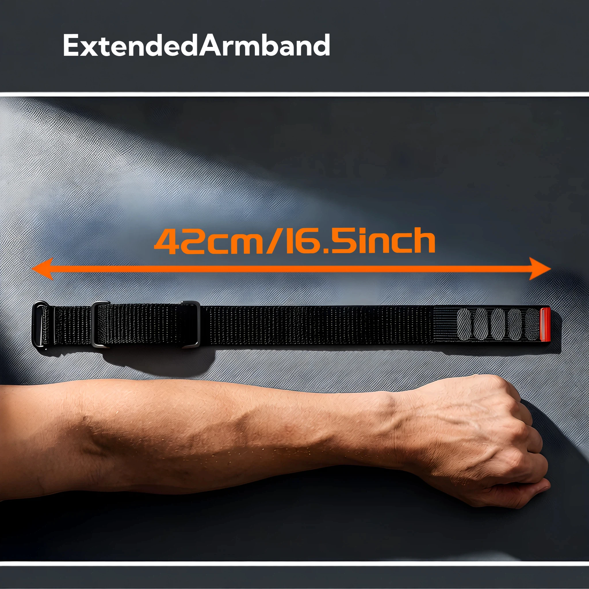 Pasek na ramię Google Fitbit Air Bicep, szybkozłączka, regulowana nylonowa pętla z metalową osłoną ochronną, akcesorium do monitora aktywności fizycznej — zdjęcie produktu 4