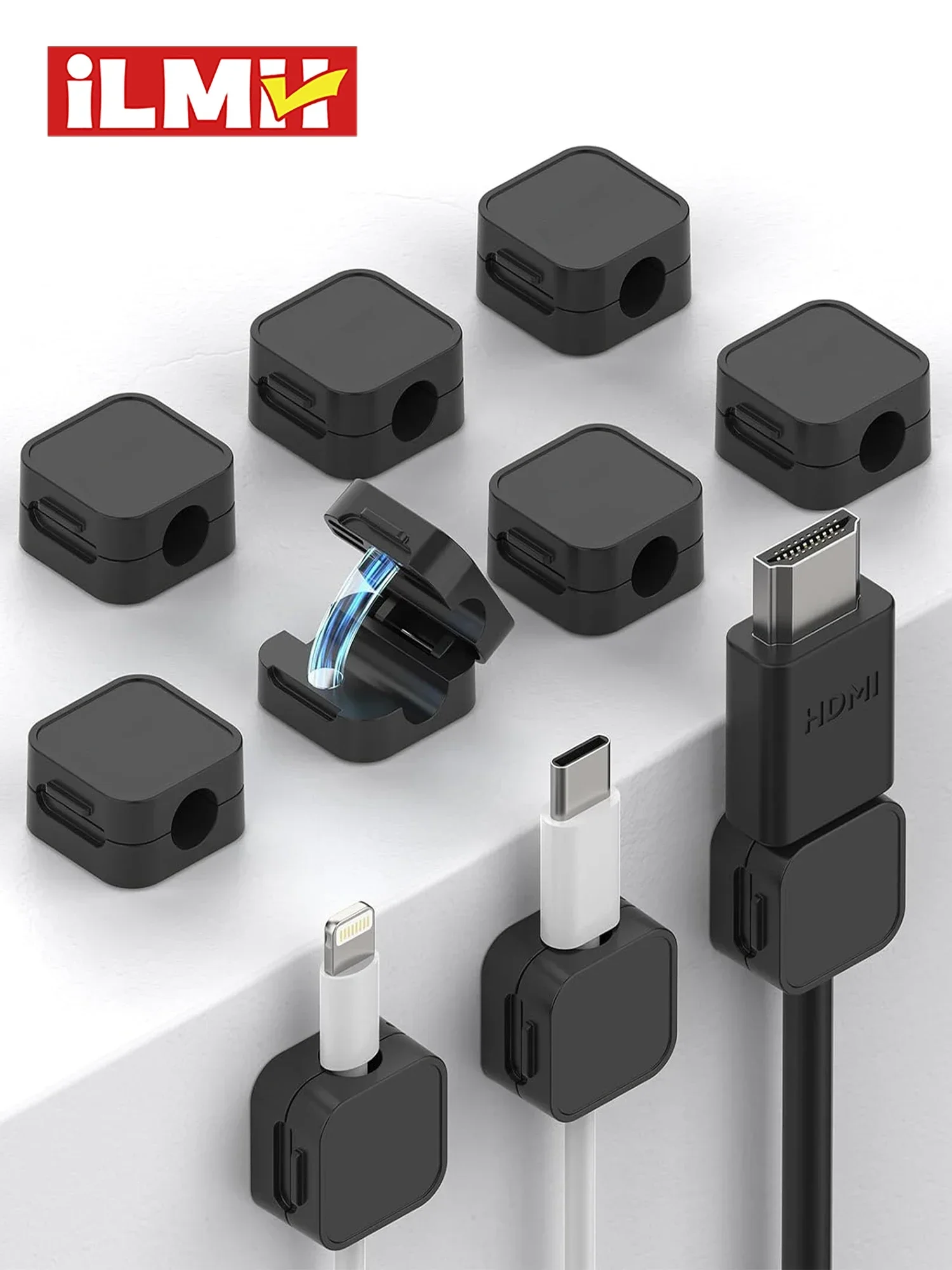 Non-magnétique, robuste ​ Attaches-câbles réglables pour organiser les cordons | Organisateur adhésif sous le bureau pour la maison, le bureau, la voiture, le mur, le bureau de travail ​ ​