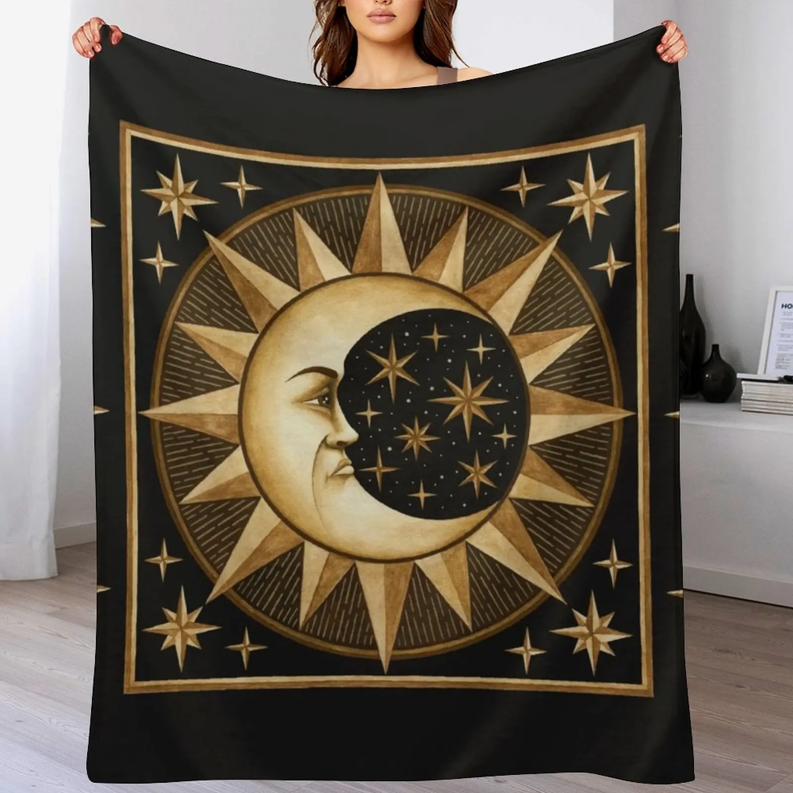 Ancient Moon Throw Blanket Summer Cool Breathable Blanket for Sleeping