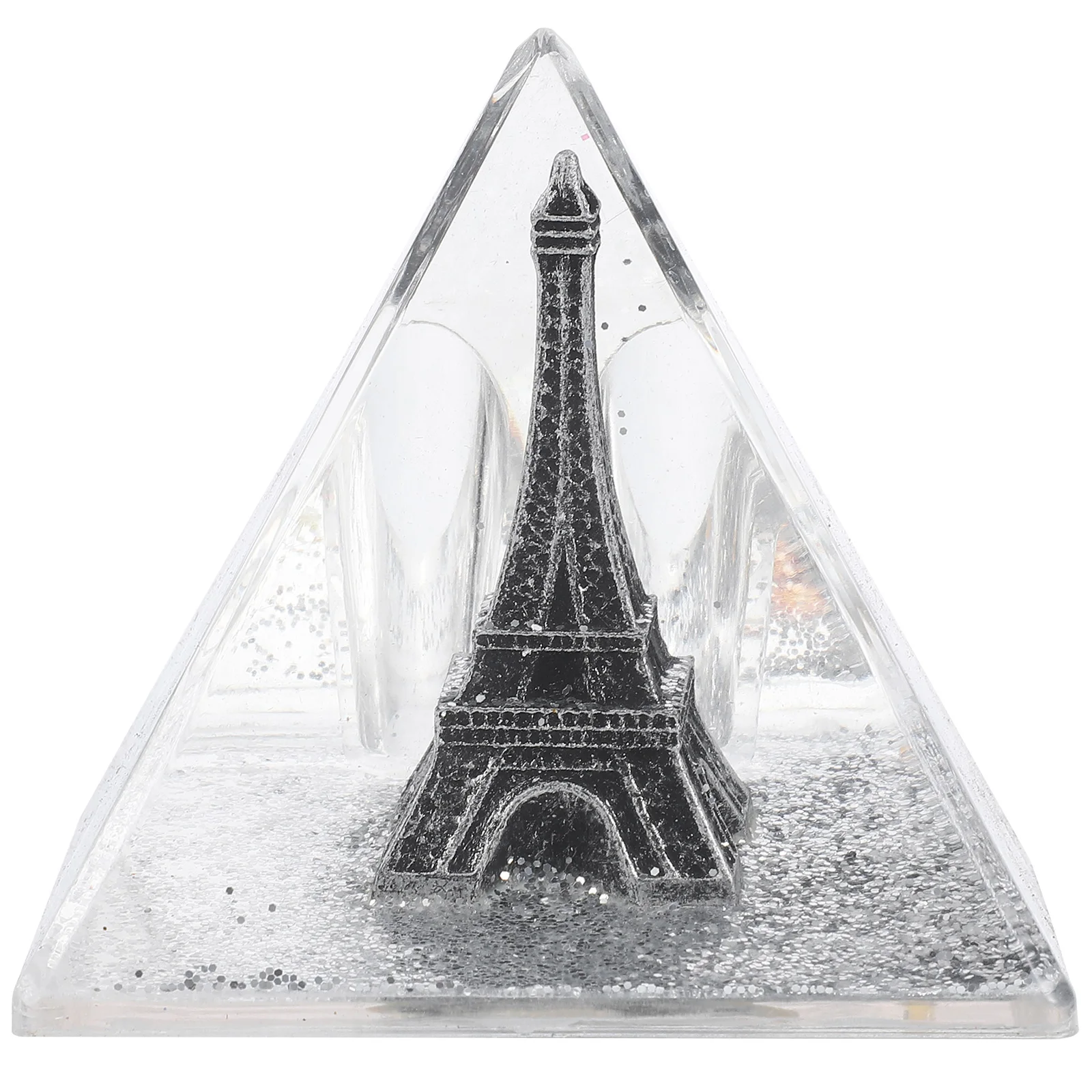 

1Pc Silver Pyramid Penholder Acrylic Pen Insert Floating Ornament Creative Desktop Decoration Romantic Tower Gift