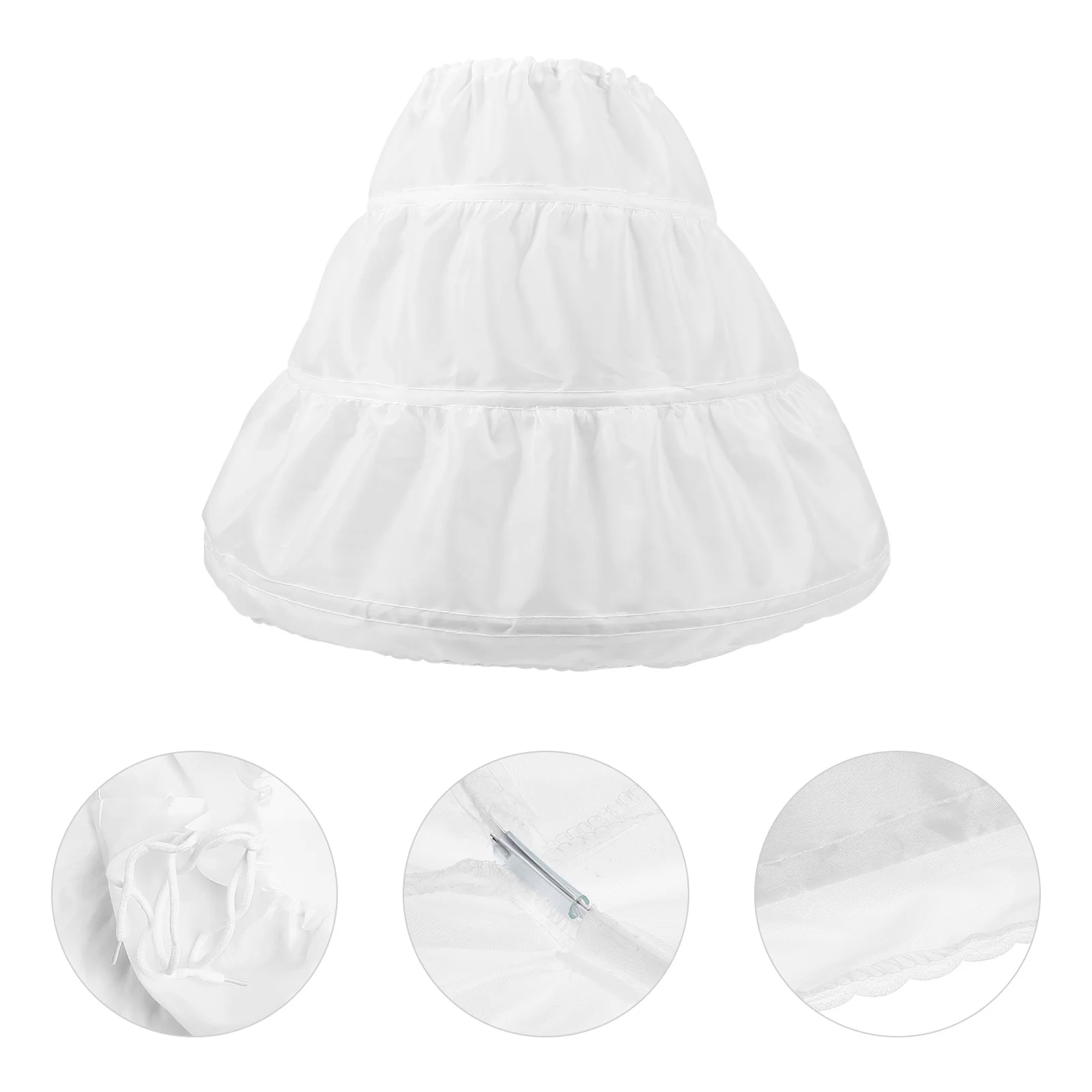 

Kids Princess Petticoat Durable Dress Hoops Petticoat Adjustable Layered Underskirt for Wedding Party Halloween Cosplay