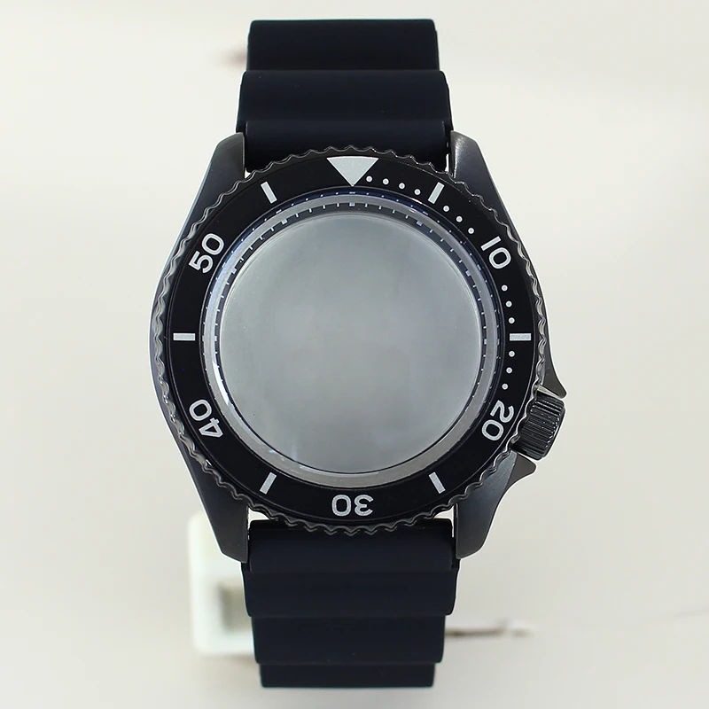 42mm Men's Mechanical Watches Case NH35 Case For NH35 NH36 NH38 NH70/72 4R35 7S26 Movements Sapphire Glass PVD Coated Black Case