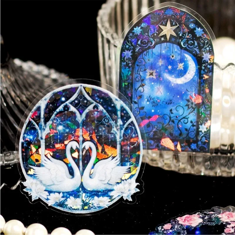 

20Sheets Per Pack PET stickers with lace garden DIY material decoration stickers diy Background Scrapbook cutting 95*95mm