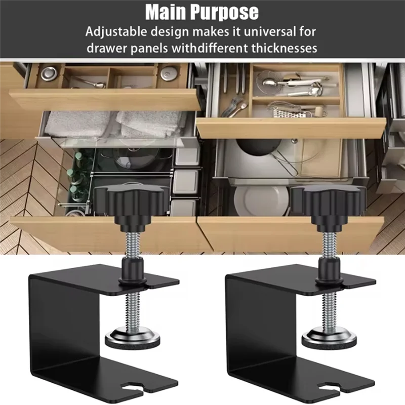 ABGR-4Pcs braçadeira de instalação do armário ajustável gaveta de aço inoxidável fixação clipe ferramenta braçadeira para trabalhar madeira