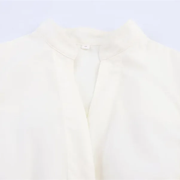 Women's European and American fashion simple puff sleeve shirt-style dresses