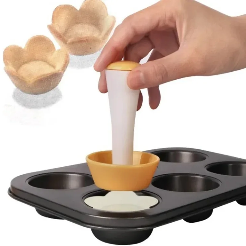 Kitchen DIY Baking Tool Flower Shaped Cutter Cake Cup Presser Biscuit Mold Pie Tamper Pastry Dough Tamper Set for Donut Rice