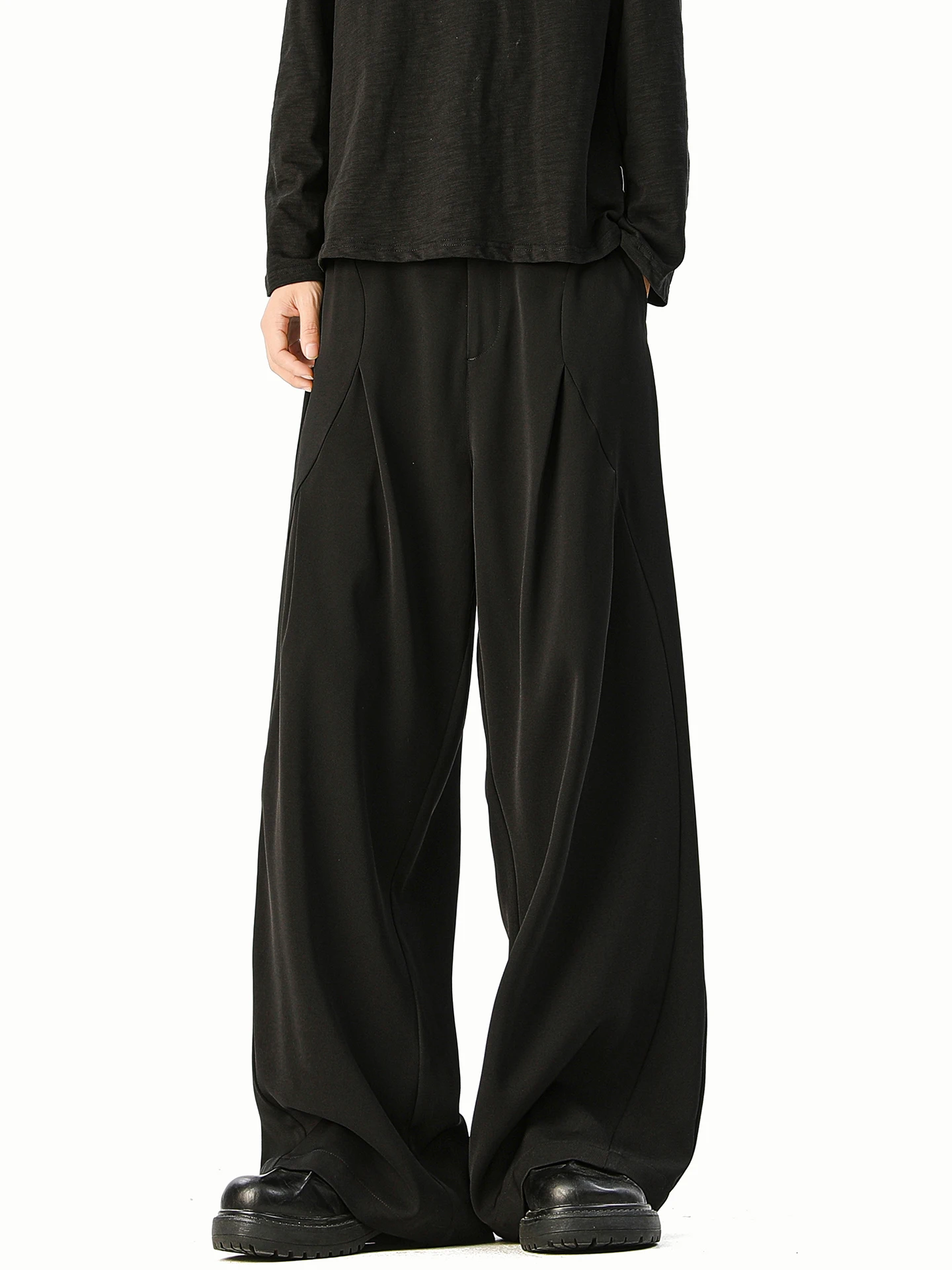 

Boyue American Deconstructed Wide Leg Casual Pants Men's Floor-Length Splicing Faion Maturi Sle Stereo Tailoring