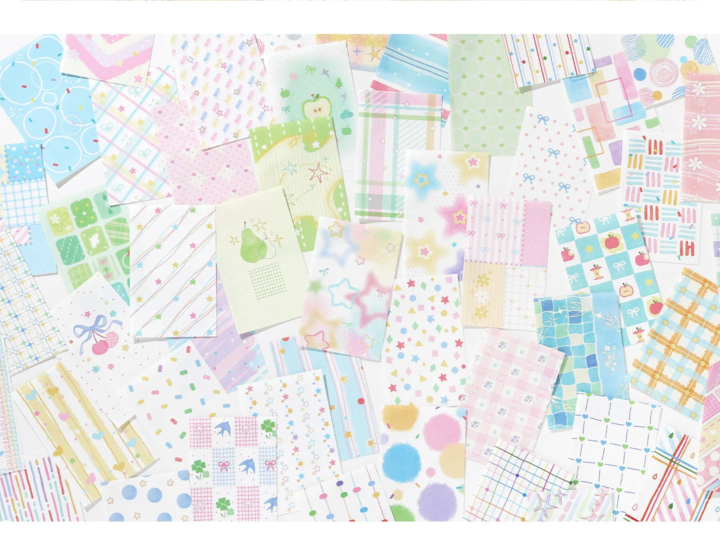 100 Blatt Tagebuch-Album-Hintergrundpapiere, niedlicher Stil, DIY-Scrapbooking-Dekoration, Schreibwaren für Junk Journal – Detail 16