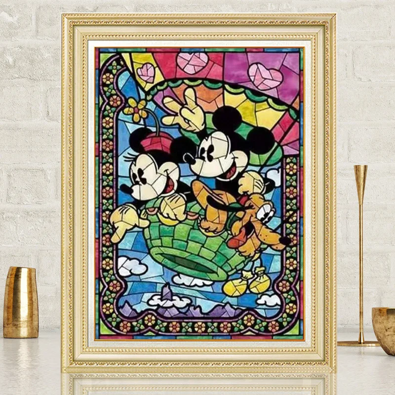 

5D Drill Stone Draw Cartoon Mickey Minnie Full Drill Sticking Embroider Multi-size Decoration Draw Handiwork Material Pack DIY