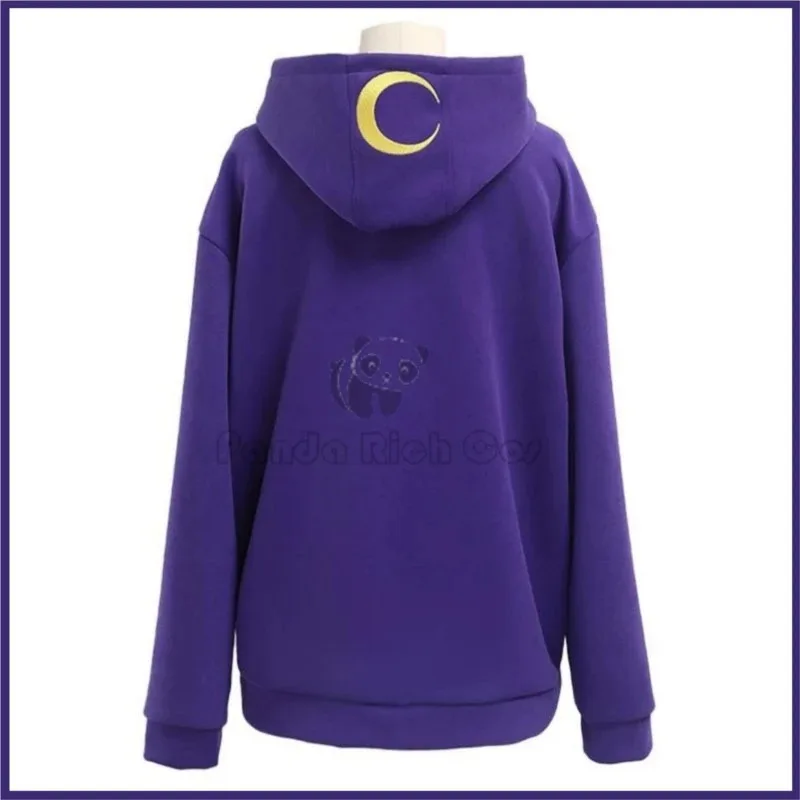 hhh 2025 أنيمي هايكيو!! كي تأثيري حلي تسوكيشيما شعر مستعار عميق الأرجواني سستة معطف هوديي نظارات الكبار رجل امرأة Pa