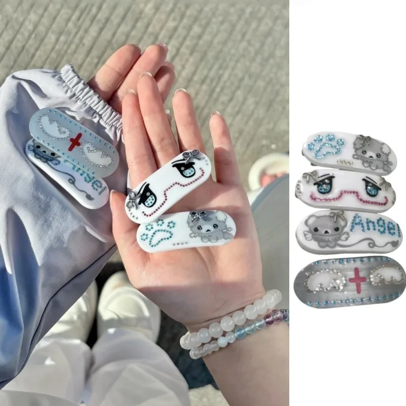 

Vintage Y2K Japanese Style Kawaii Cosplay Headwear Dog Paw Angel Bear Cross Sweet Side Clip Hair Lolita Accessories Womens Girls