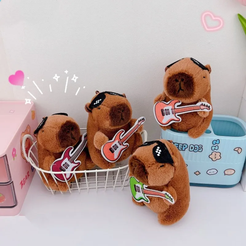 Nouveau Kapibala Capybara porte-clés voiture Couple sac à dos pendentif mignon rose Hamburger Capibala Capybara peluche porte-clés poupée