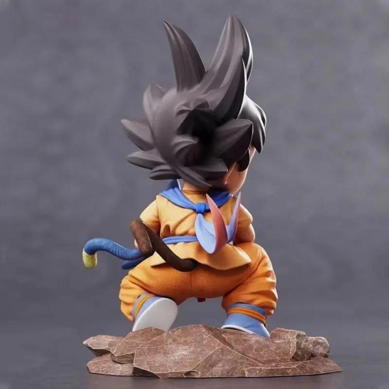 Dragon Ball 15cm Childhood Little Goku Hugs Puer Ya Mu Tea Little Follower Figures Statue Pvc Model Statue Collection Toys Gift