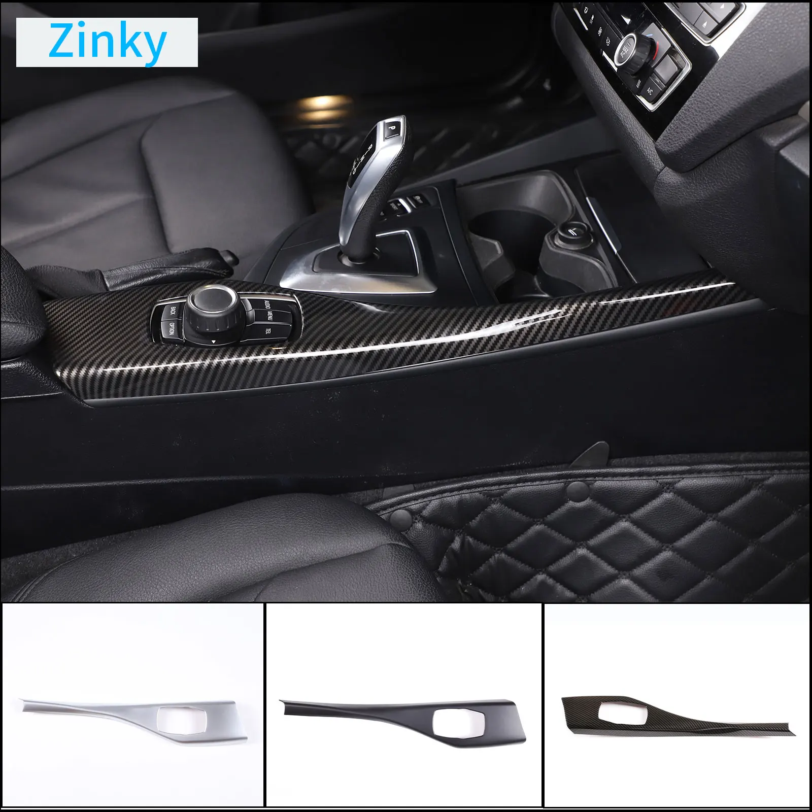 Zinky ABS Carbon Fiber Multimedia Button Panel Cover Sticker For BMW 1 2 Series F20 F21 F22 F23 2012-18 Interior Accessories LHD