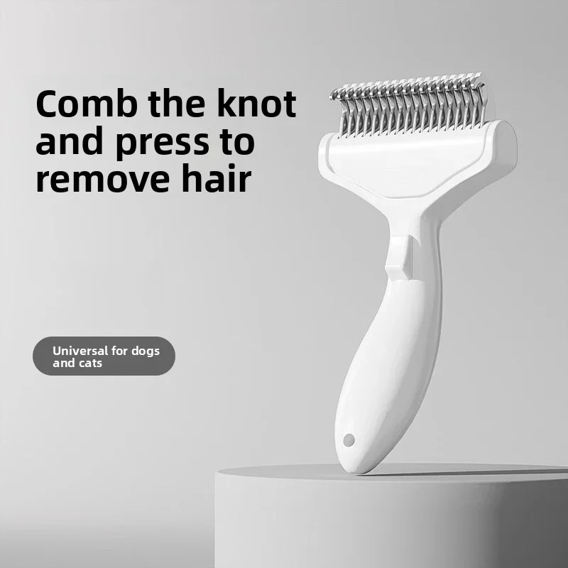 1PC Floating Stainless Steel Dog Hair Removal Brush for Long Hair Breeds Puppy Cat Comb Pet Grooming Products Curved Design