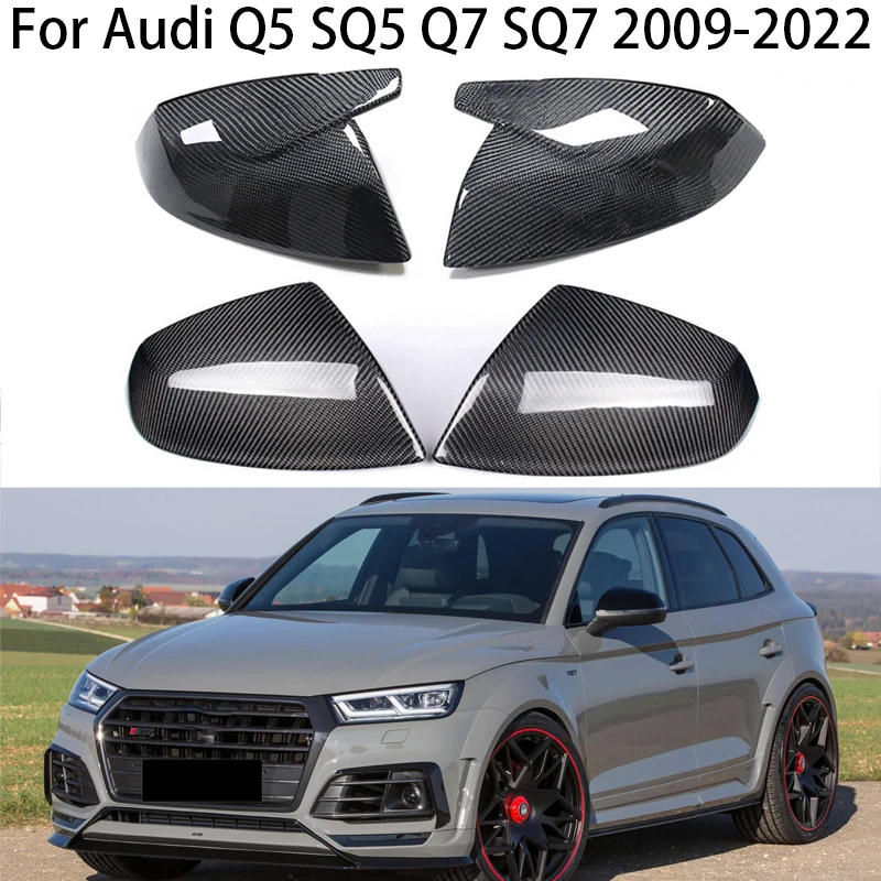 

For Audi Q5 SQ5 Q7 SQ7 Q5 Q7 2009-2022 Carbon Fiber Car Rearview Mirror Case Cover Trim Cap automobiles parts accessories