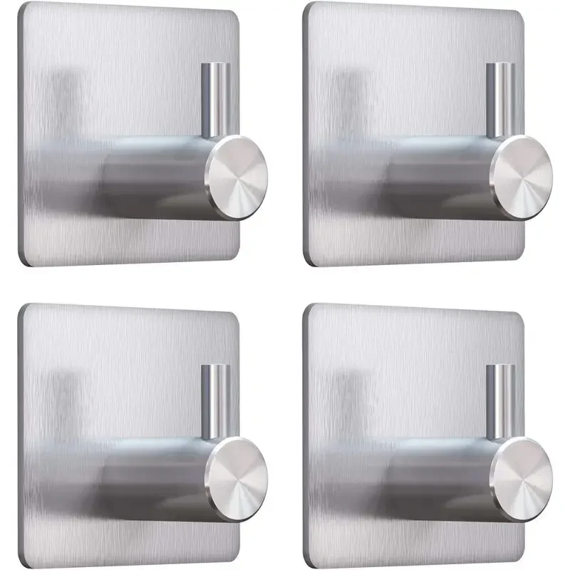 

4 шт. самоклеящиеся крючки для полотенец из нержавеющей стали 304, настенные крючки для дома, пальто, халат, аксессуары для организации ванной комнаты