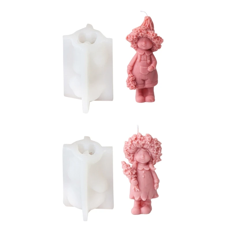 Silicone Ornament Molds Sculpture Moulds Boy/Girl Moulds Figurine Mold Suitable for Home Decorations