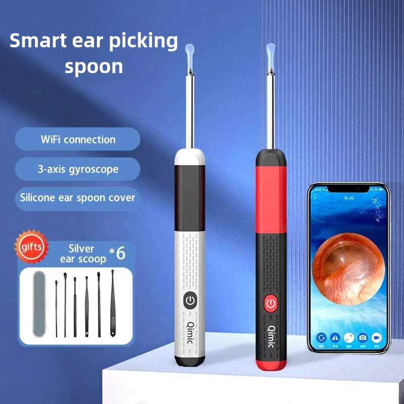 Wireless Otoscope 3.9mm Ultra-HD WiFi Ear Scope Camera with Earwax Removal Tool Ear Cleaner with Gyroscope For IOS Android