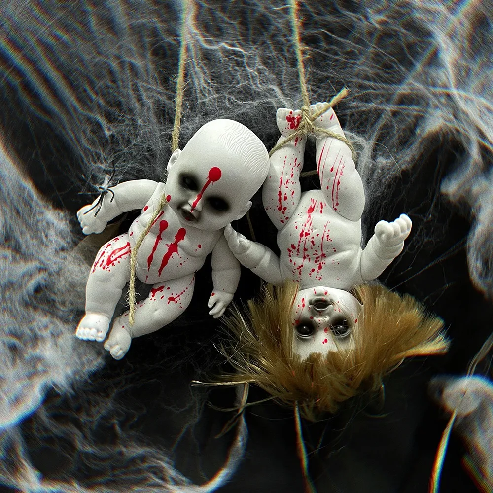 Muñeca colgante de bebé fantasma de terror, Bar de Halloween, patio fantasma, utilería, Festival, Feliz Día de Halloween, decoración 2024