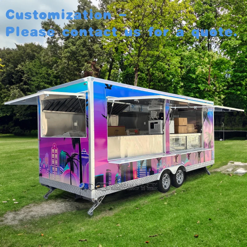 custom.High Quality Food Truck Truck Food Coffee Trailer Hotdog Cart Container Van Sale