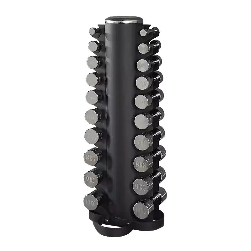 Electroplated dumbbells, pure steel solid 1~ 10kg dumbbell rack set, full set of dumbbells in gym yoga studio