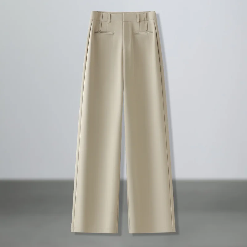 

Drapey Wide-Leg Pants for Women, Spring and Autumn Style, Slim Fit Straight-Leg Suit Pants, Versatile Slimming Loose Casual Trou
