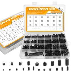 407 pz/set esagono incassato Cup Point Set vite assortimento Kit 12.9 acciaio al carbonio M5 M6 M8 M10 Allen Headless Grub Screw Kit