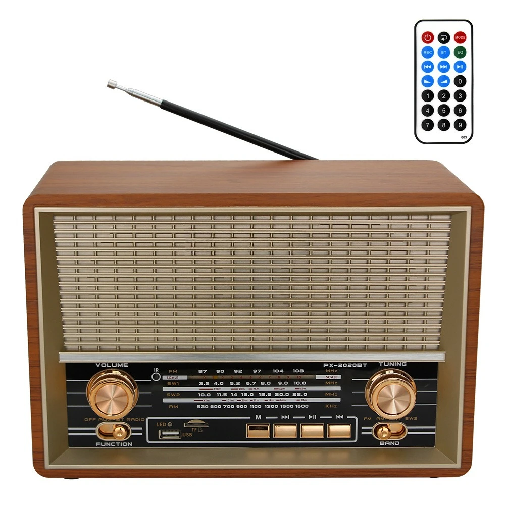 Retro Bluetooth Speaker Multifunctional Portable Wood Mono Radio