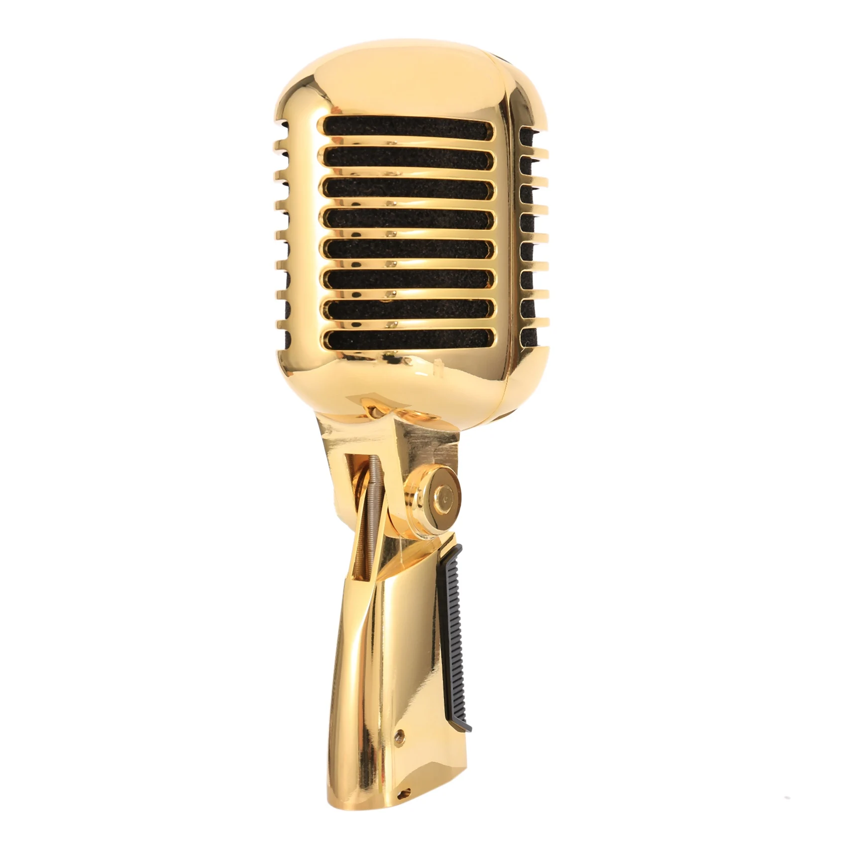 Professional Wired Vintage Classic Microphone Dynamic Vocal Mic Microphone for Live Performance Karaoke(Gold)