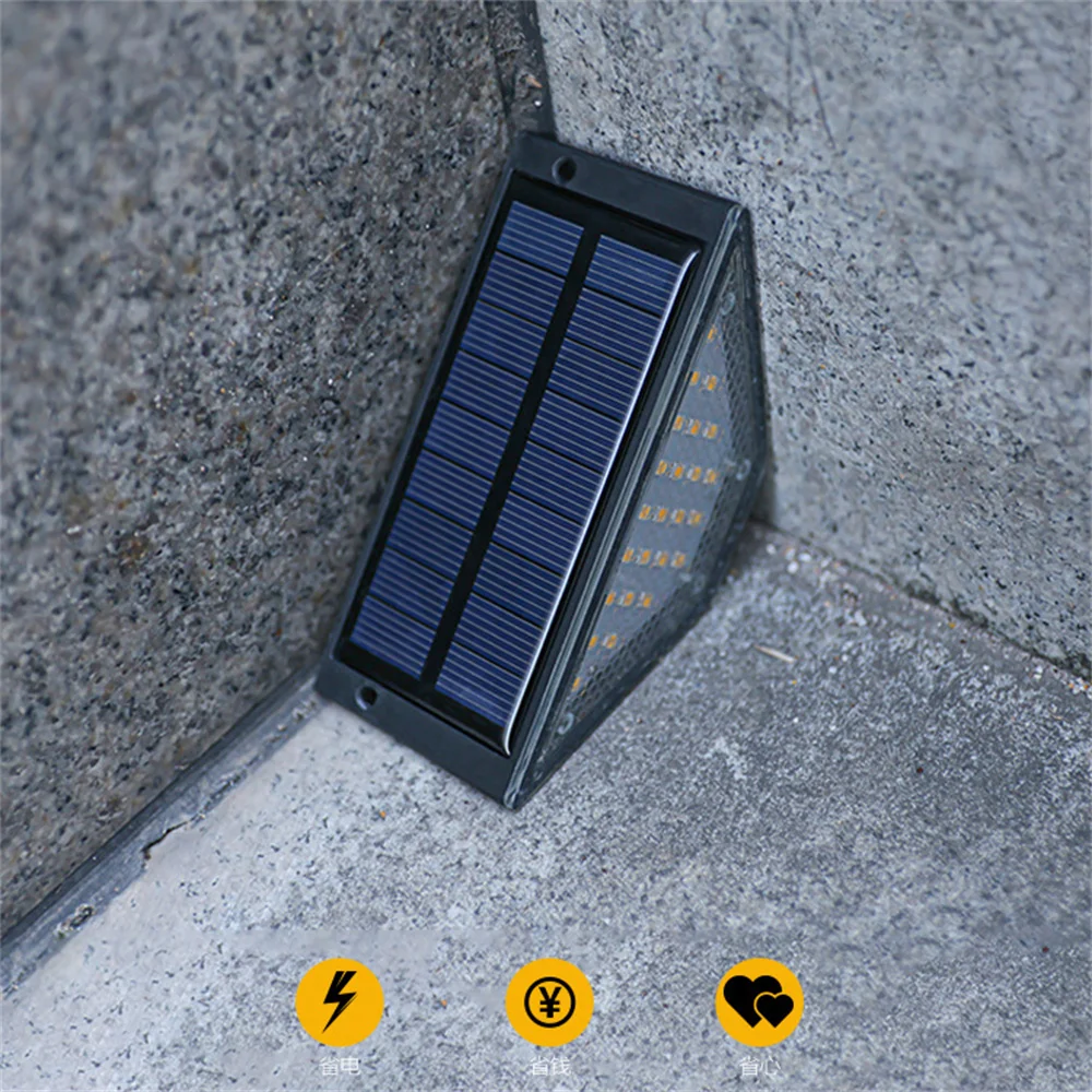 4PCS Solar Powered 24 Leds Step Light Waterproof Garden Decoration for Yard,Patio,Garden, Walkways, Front Door, Pathway