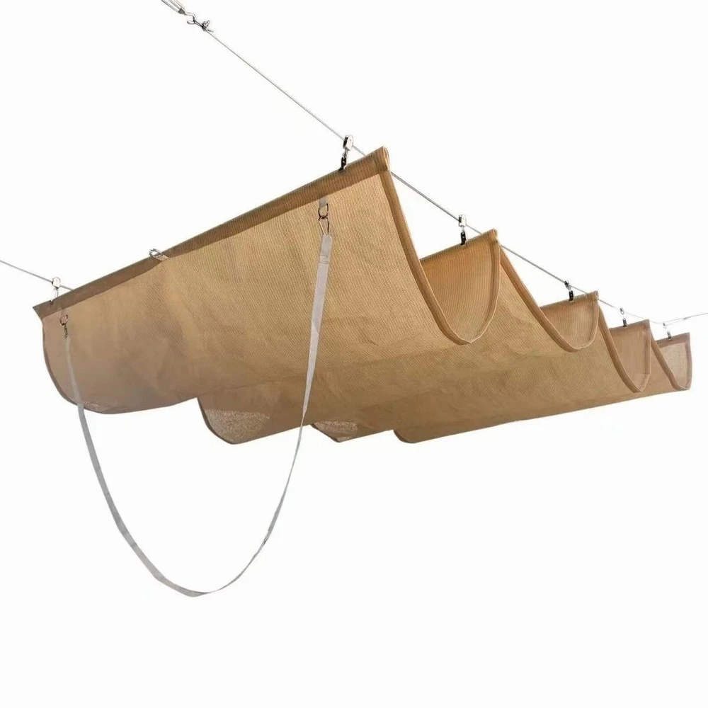 HDPE Wave Shade Sail for Wholesale Temperature Prevent Sun Shine Wave Shade Net