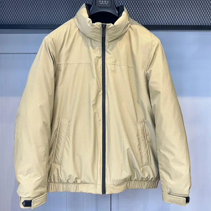 

New Down Jacket with White Duck Down Short Standing Neck and Casual Contrast Color Slimming Jacket Trend