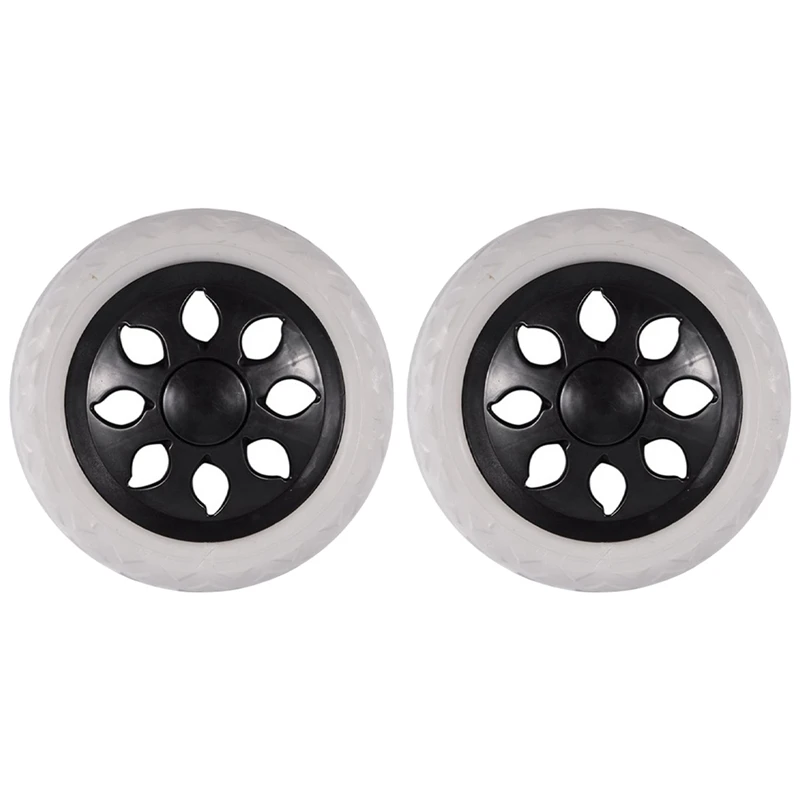 

2 PCS Black White Plastic Core Foam Shopping Trolley Cartwheel Casters