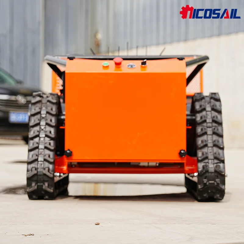 

All Terrain Intelligent Tracked Lawn Mower Equipped With A Remote Control Grass Shredder And Intelligent Robot Lawn Mower