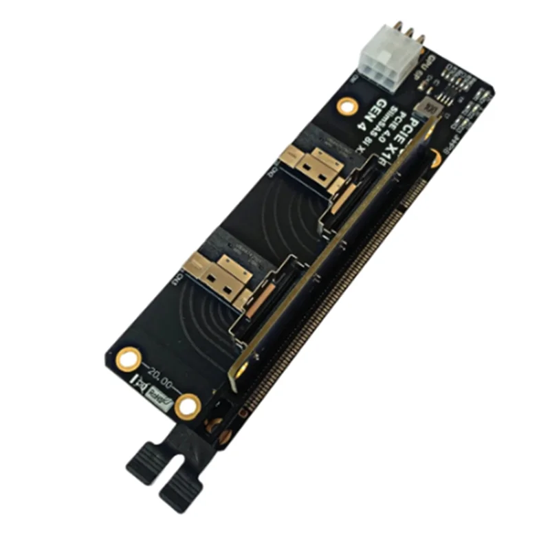 Gen4 2 منافذ Slimsas 8I X2 إلى PCIE 4.0X16 فتحة لوح مهايئ لبطاقة الشبكة الرسومات بطاقة الفيديو التقاط دائم