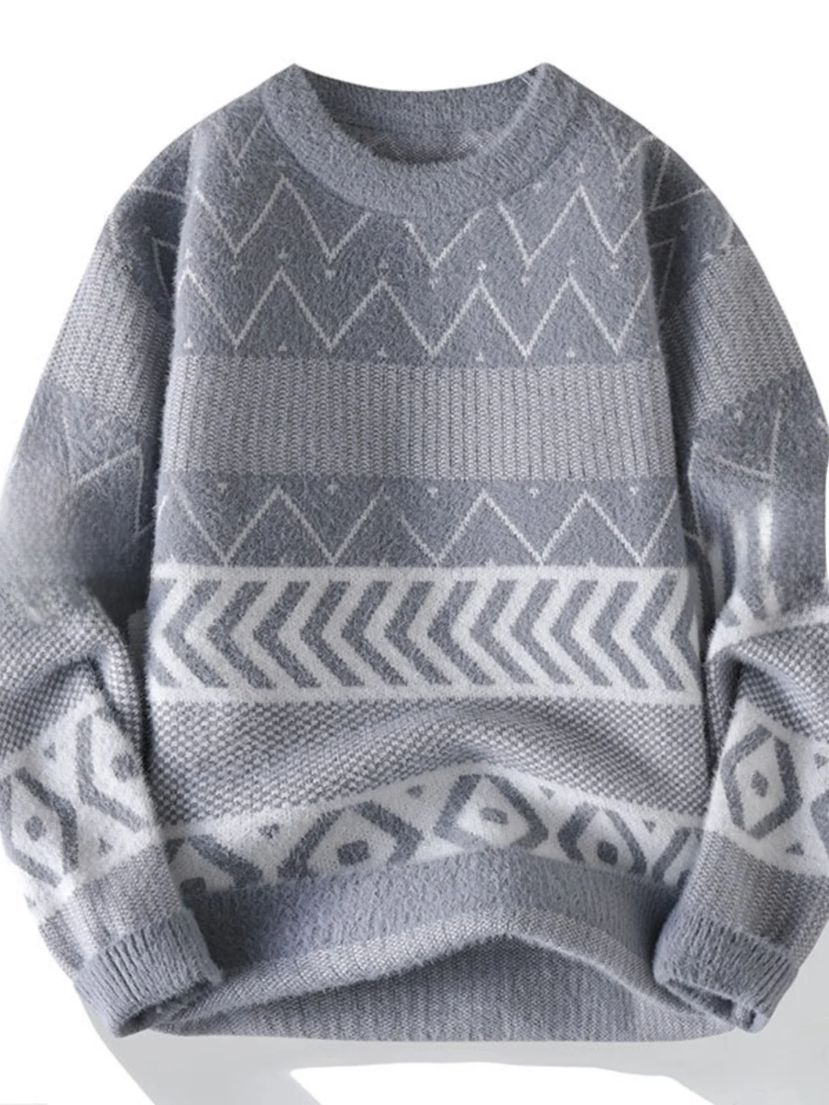 Suéter Masculino de Tricô Outono Inverno sso de Veludo de Vison Quente Top Moda Jovem Marca Manga Longa Gola Meia Alta Blo...