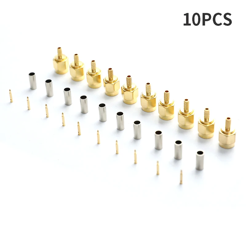 10Pcs SMA Male Plug Crimp For RG174 RG316 RG178 RG179 LMR100 Cable RF Connector-F(x)