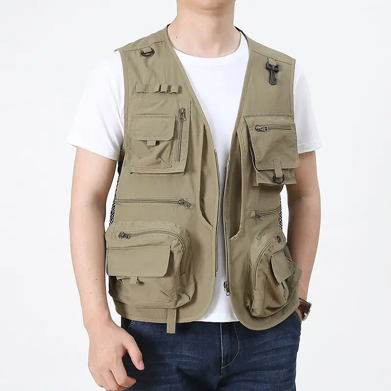 

Men's Lightweight Summer Fishing Vest Thin Breathable Outdoor Casual Photography Multi Pocket Utility Vest Authentic