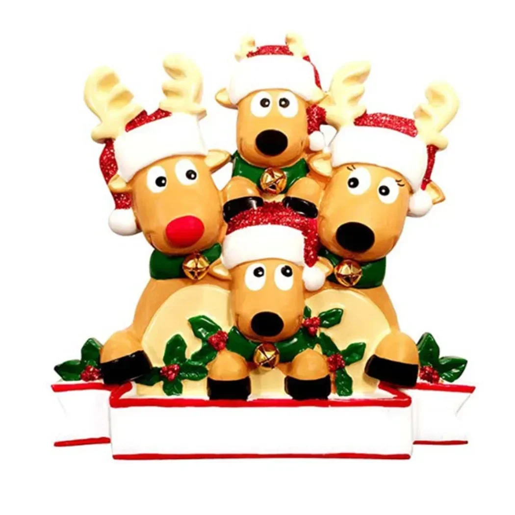 Elk Reindeer Family Christmas Decorations 2023 Xmas Tree Ornaments Fro Home Merry Party Diner Table Novelty Decor Supplies Pvc