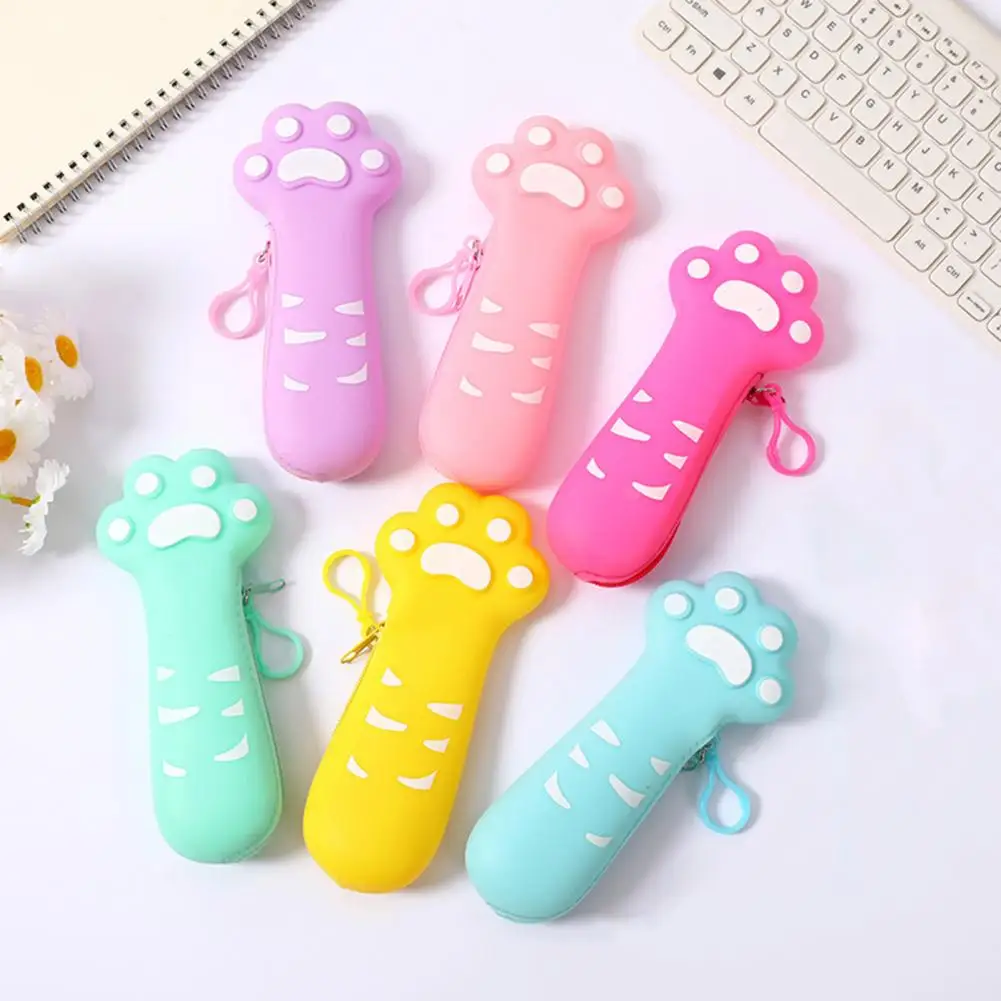 حقيبة قلم رصاص بمخلب قطة مع إغلاق بسحاب ، حامل قلم رصاص للطلاب ، مستلزمات العودة إلى المدرسة ، لطيفة